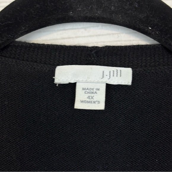 J. JILL FLORAL SUNFLOWER CARDIGAN SWEATER LONG SLEEVE BLACK CREAM SIZE 4X - Picture 4 of 8